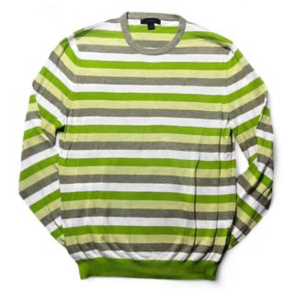 Vintage express women’s Green striped Pima cotton jumper size medium - Picture 1 of 6